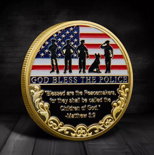 God Bless The Police Challenge Coin