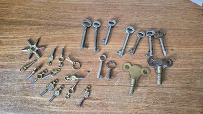 collection of pocket-  watch  clock keys