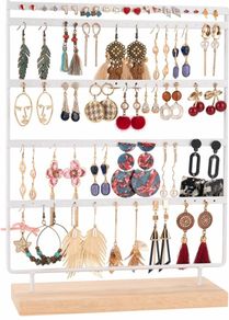 100 Holes Earring Stand Holder 5-Tier Earring Organiser Earring Display Stand Rack Jewellery Stand Holder Organiser Tower with Tray for Earrings Studs (MULTIPLE COLOURS)