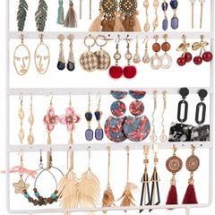 100 Holes Earring Stand Holder 5-Tier Earring Organiser Earring Display Stand Rack Jewellery Stand Holder Organiser Tower with Tray for Earrings Studs (MULTIPLE COLOURS)