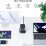 Tower Extension Lead with USB C Slots, 8 Way Multi Plug Extension Tower with 6 USB Ports, 13A 3250W Extension Cable with 4 Independent Control Switch, 1.8M Power Strip Tower for Home, Office, Kitchen Image 3