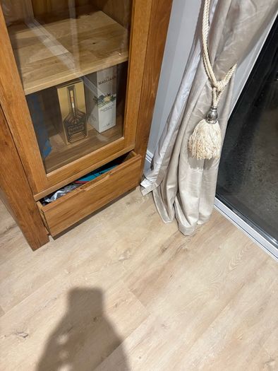 Solid Oak Display Cabinet with Glass Door