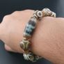 Antique Burmese Pumtek Pyu & Vintage Himalayan Treasure Vase Pattern Agate Bead Bracelet Image 2