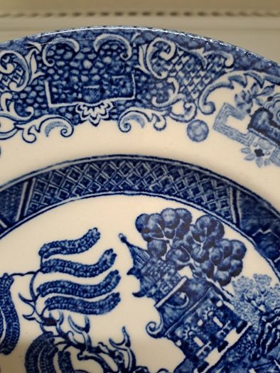 Antique Blue Willow Side Plate 1850 to 1890