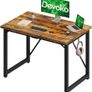 Computer Desk 100 x 50 x 75 cm, Home Office desk, Study Writing Small Desks, Gaming Deske for Home Workstations, Industrial Design Black Desk Metal Frame, Rustic Brown Image 2