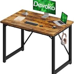 Computer Desk 100 x 50 x 75 cm, Home Office desk, Study Writing Small Desks, Gaming Deske for Home Workstations, Industrial Design Black Desk Metal Frame, Rustic Brown