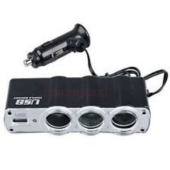3 Port Triple Socket USB Auto Car Cigarette lighter Charger Adapter Splitter FAST SHIPPING