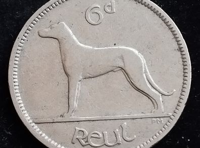 Ireland - 1928 - 6 Pence - Wolfhound - KM.5 - [771]