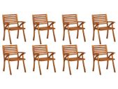 Garden Chairs 8 pcs Solid Acacia Wood
