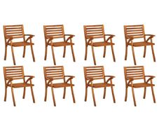 Garden Chairs 8 pcs Solid Acacia Wood