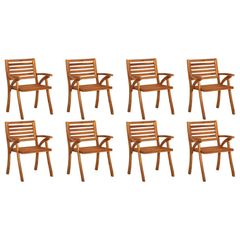 Garden Chairs 8 pcs Solid Acacia Wood