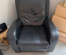 Lazy Boy Armchair - Black Faux leather