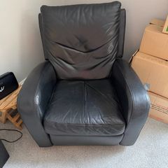 Lazy Boy Armchair - Black Faux leather