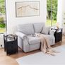 Bedside Table Set of 2 with Charging Station Black Image 9