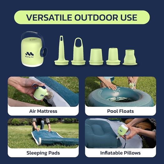 Electric Pump for Inflatables  4.5kPa Rechargeable Electric Air Pump for Airbed,Paddling Pool,Mattress,Pool Floats,Boats  With 5 Nozzles for Fast Inflation/Deflation