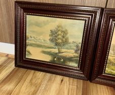 vintage landscape paintings in frame