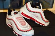 Nike Air Max White, Red &amp; Black Sneakers