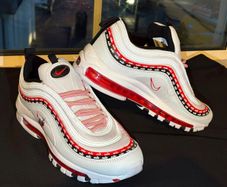 Nike Air Max White, Red & Black Sneakers