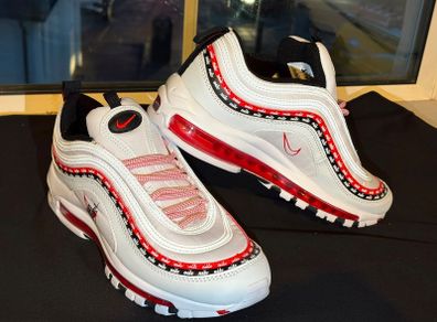 Nike Air Max White, Red & Black Sneakers