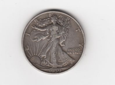 USA, Half Dollar, 1939, 90% silver coin (no. 481)