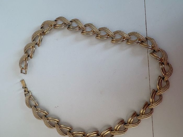 Vintage Gold Statement Link Collar Necklace