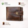 Genuine Leather Wallet for Men & Women Slim Trifold Card Holder Vintage Minimalist Wallet Valentine Day Gift Image 2