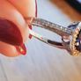 9 ct White Gold & Sapphire ring,size O. Cubic Zirconia Image 9