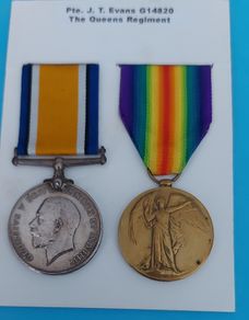 World War 1 Pair of War Medals to QUEENS REGIMENT