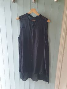 Black 100% Silk Sleeveless Top