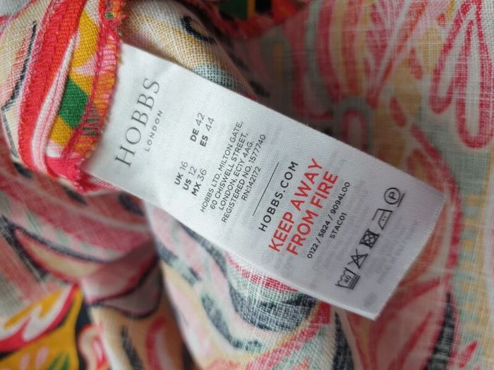 Hobbs Linen Dress Size Uk 16