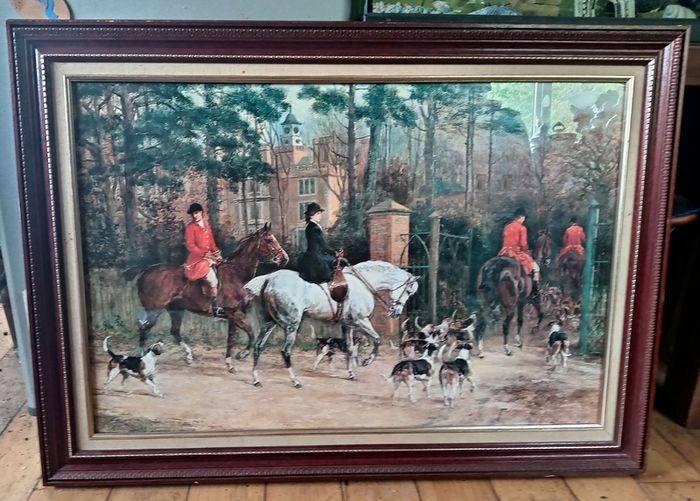 Large Hunting Scene Picture