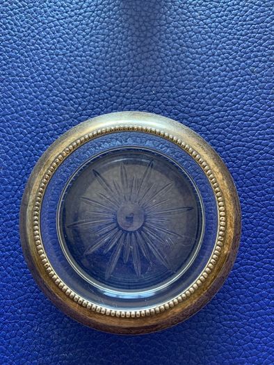 Sterling Silver Glass  Coaster