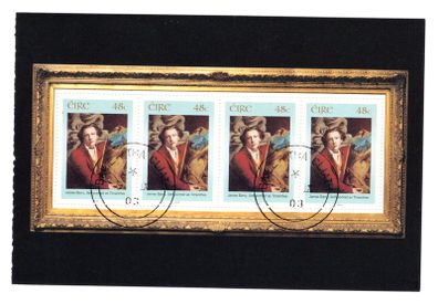 2003 Ireland 140th Anniversary of National Gallery of Ireland 2nd Issue Commemorative Stamps Booklet Pane (HP140) "Self-Portrait as Timanthes" by James Barry, Fine Used with Dublin CDS Cancel