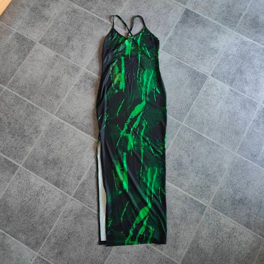Brand New Green Tie Dye Split Hem Cami Dress size S