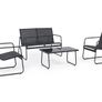 Malibu Retreat Garden Sofa Set 4 Piece Outdoor Patio Furniture with Glass Table Image 2