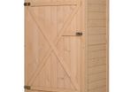 NEW SALE | 75L x 56W x115Hcm Fir Wood Garden Storage Shed w/ Shelves Wood Tone