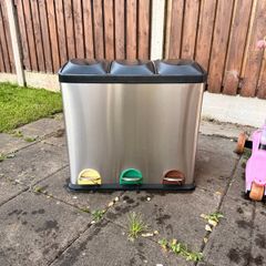 3 Compartment 30lt Recycle Bin stainless steel