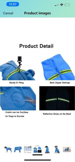 Bear Small Dogs Winter Clothes,Dog Winter Warm Coat Soft Fleece with Reflective Zip Dog Onesie Jumpsuit, Puppy Pet Pajamas Costume Apparel (Blue, L)