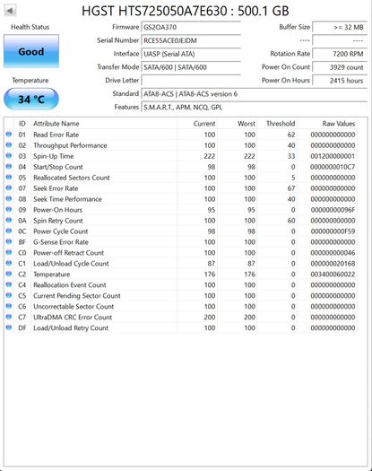 Hgst 500gb 2.5-inch Sata Hard Drive