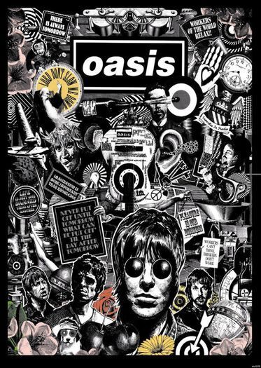 Oasis - Collage - Rare Mini Print/Poster