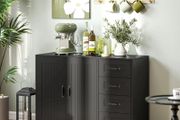 Sideboard, dresser, modern style, 4 drawers, 1 cabinet, 105 x 40 x 76 cm, Black