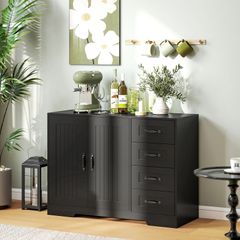 Sideboard, dresser, modern style, 4 drawers, 1 cabinet, 105 x 40 x 76 cm, Black