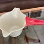 Retired 2019 Ikea Varmer Hot Chocolate Cocoa Two Spout Jug Pitcher Cream Red Handle Image 7