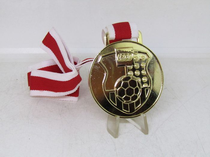 Lego Soccer Football Metal Medal With Ribbon Red And White This Is A Metal Medal From 2002