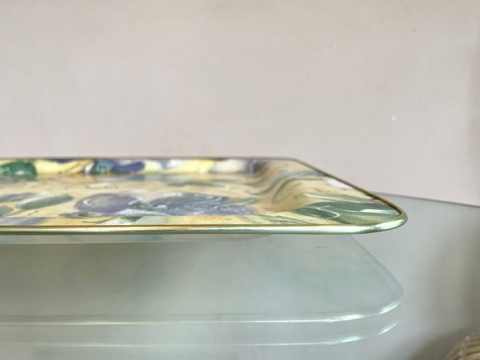 Retro Arnold Designs Floral Fiberglass Large Tray