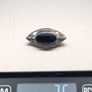925 Vintage Sterling Silver Black Onyx & Marcasite Accents Brooch Image 10