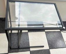 glass and metal side table