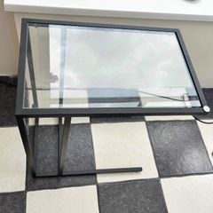 glass and metal side table