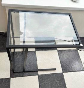 glass and metal side table