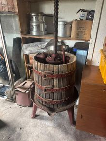 Traditional basket wine and fruit press, apple cider press